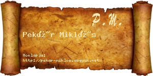 Pekár Miklós névjegykártya
