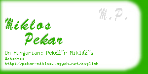 miklos pekar business card